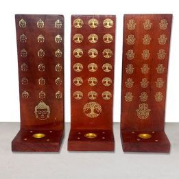 Incensario TABLA madera Sheeshami Forma L-3 Diseños Versión tallada pequeña